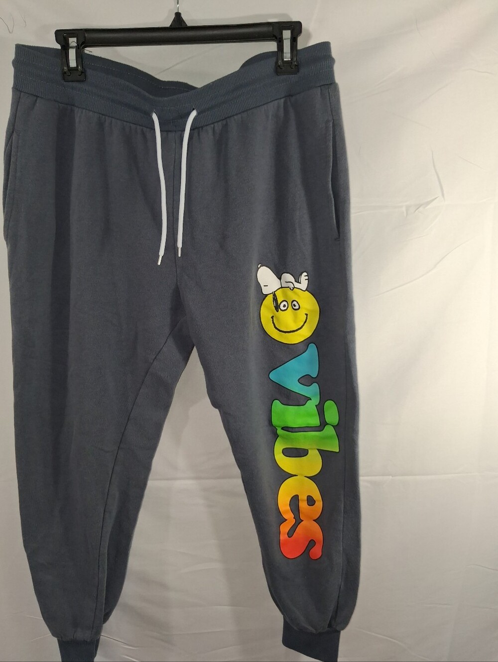 Peanuts Charcoal Joggers with Rainbow 'Vibes' Graphic